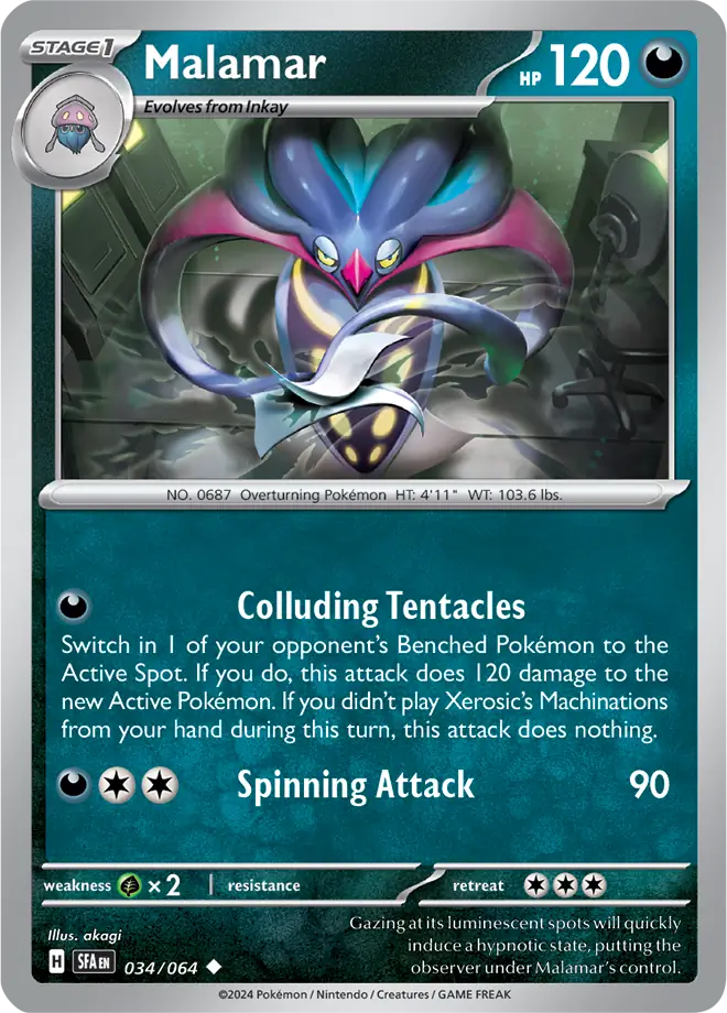 034/064 Malamar Shrouded Fable Pokémon Card