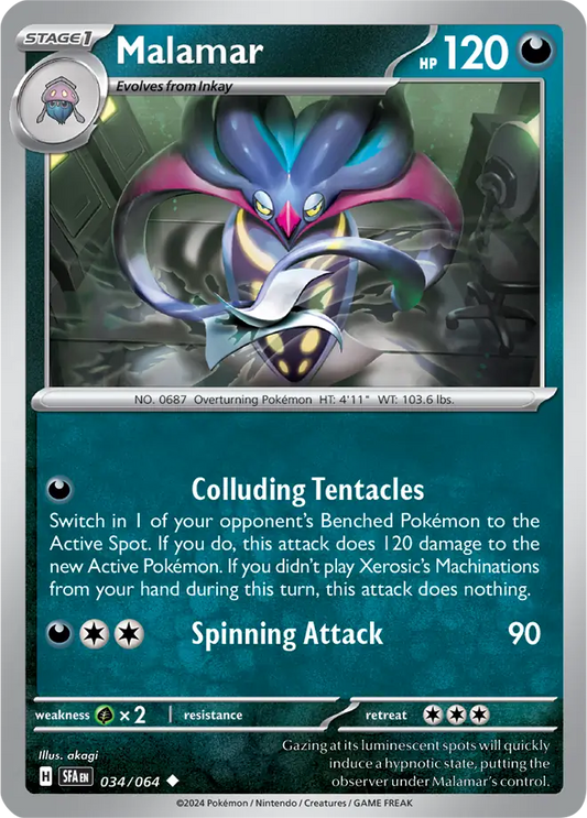 034/064 Malamar Shrouded Fable Pokémon Card