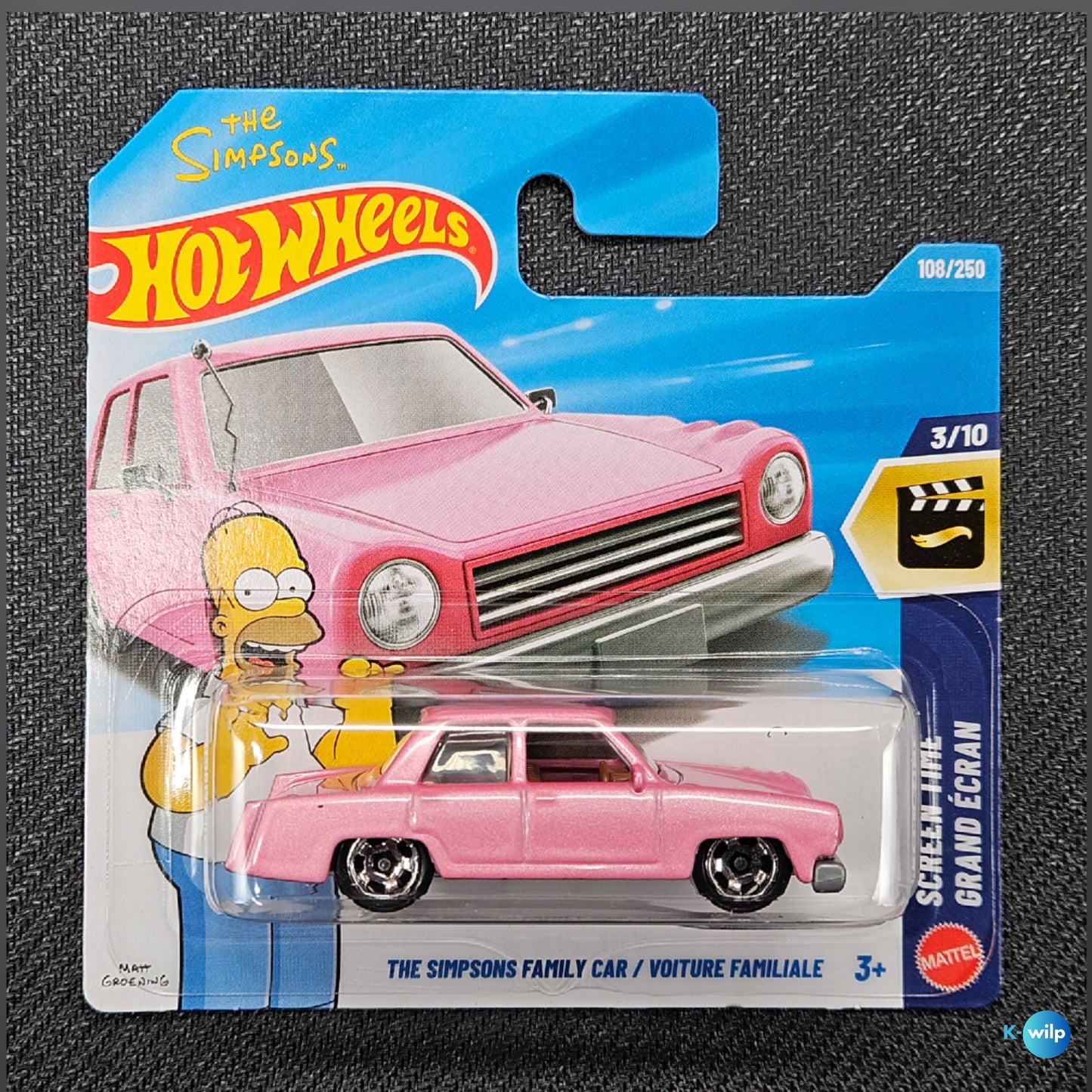 108/250 The Simpsons Family Car Screen Time 2026 Mainline Hot Wheels Short Card Mattel