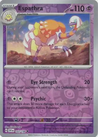 103/198 Espathra Reverse Holo Scarlet & Violet Base Set Pokémon Card