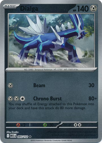 095/132 Dialga Reverse Holo Mega Evolution Pokémon Card