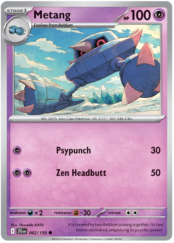 062/159 Metang Journey Together Pokémon Card