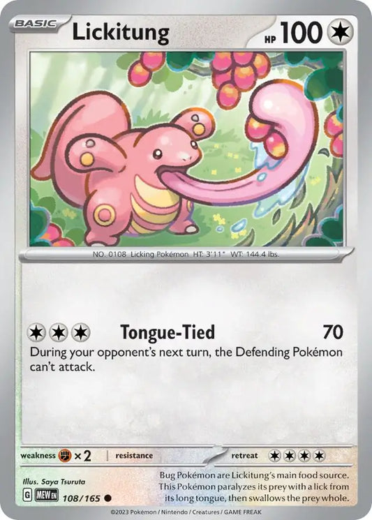 108/165 Lickitung 151 Pokémon Card