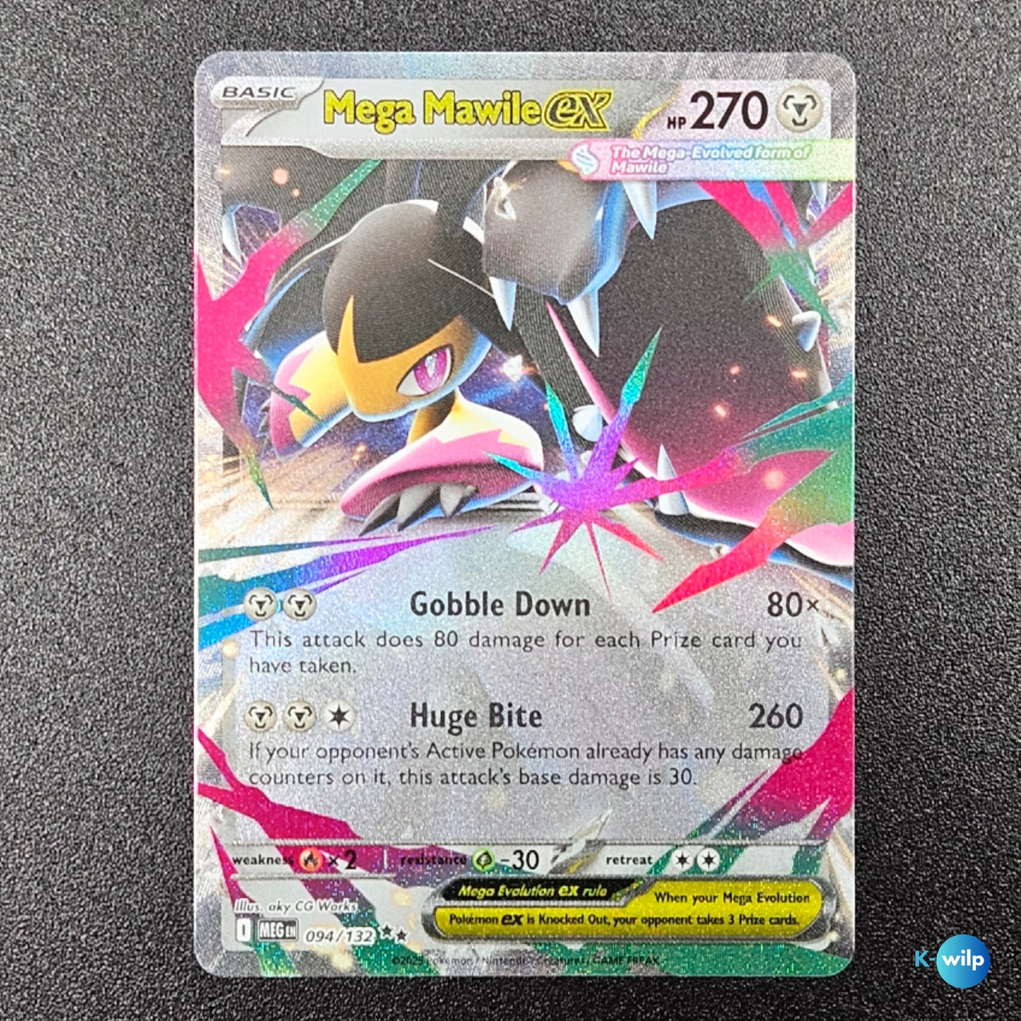 Mega Mawile ex 094/132 Mega Evolution Holo Double Rare English Pokémon Trading Card