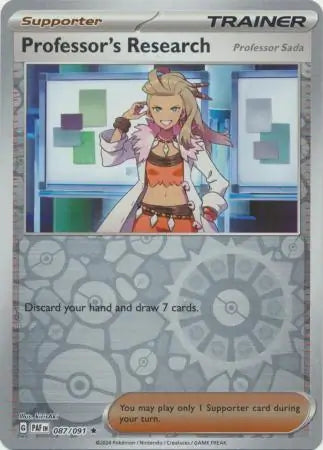 087/091 Professor’s Research Professor Sada Reverse Holo Paldean Fates Pokémon Card