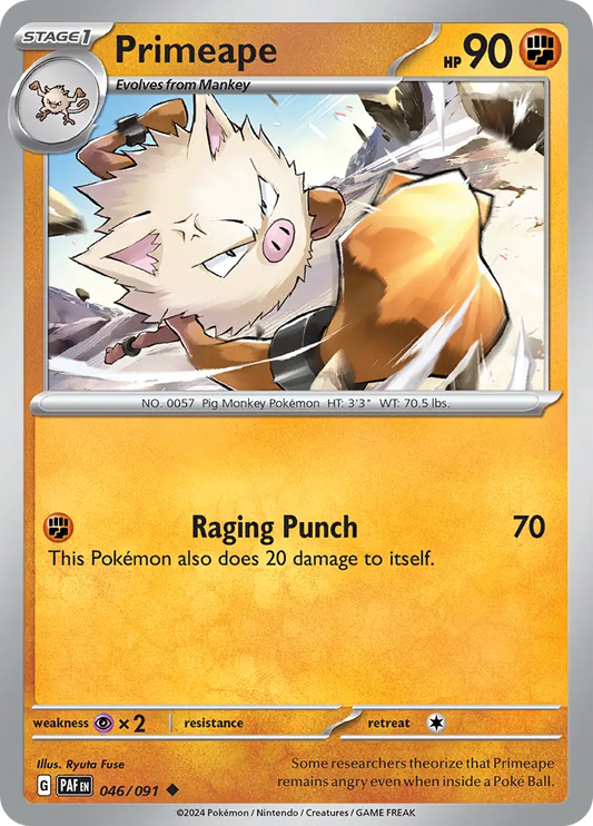 046/091 Primeape Paldean Fates Pokémon Card