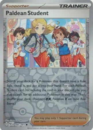 085/091 Paldean Student Reverse Holo Paldean Fates Pokémon Card