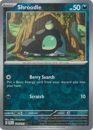 144/193 Shroodle Reverse Holo Paldea Evolved Pokémon Card