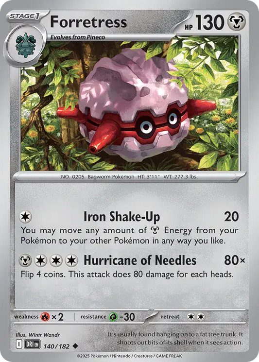 140/182 Forretress Destined Rivals Pokémon Card