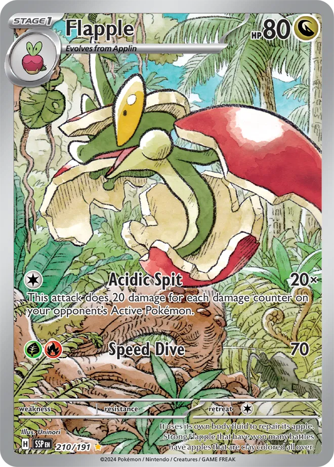 210/191 Flapple Surging Sparks Pokémon Card