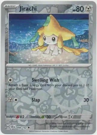 098/142 Jirachi Reverse Holo Stellar Crown Pokémon Card