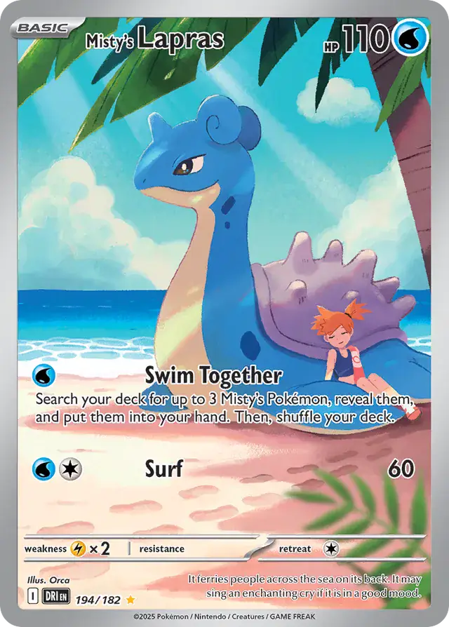 194/182 Misty's Lapras Destined Rivals Pokémon Card
