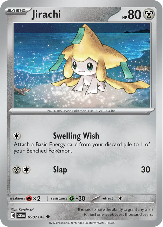 098/142 Jirachi Stellar Crown Pokémon Card