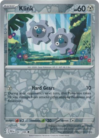 061/086 Klink Reverse Holo Black Bolt Pokémon Card