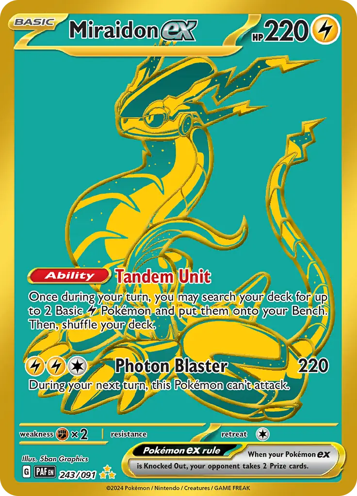 243/091 Miraidon ex Paldean Fates Pokémon Card