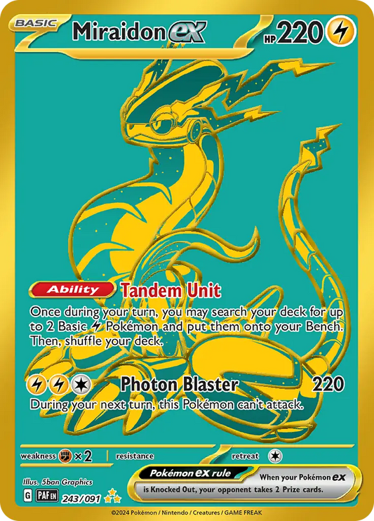 243/091 Miraidon ex Paldean Fates Pokémon Card