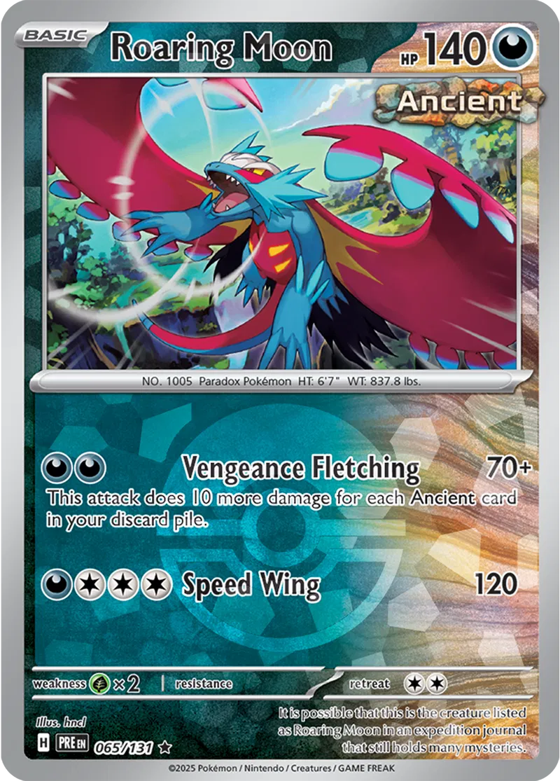 065/131 Roaring Moon Poke Ball Holo Prismatic Evolutions Pokémon Card