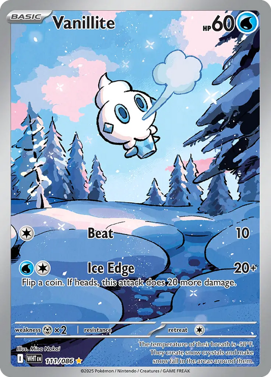 111/086 Vanillite White Flare Pokémon Card