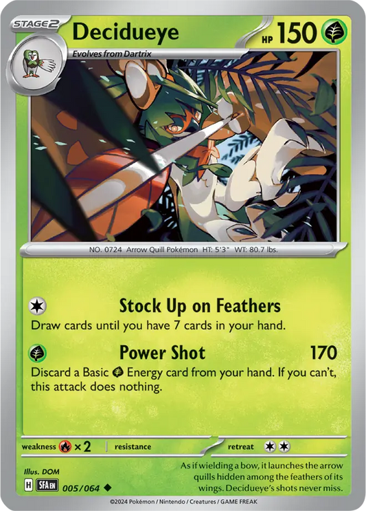 005/064 Decidueye Shrouded Fable Pokémon Card