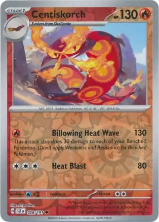 028/191 Centiskorch Reverse Holo Surging Sparks Pokémon Card