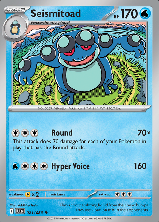 021/086 Seismitoad Black Bolt Pokémon Card