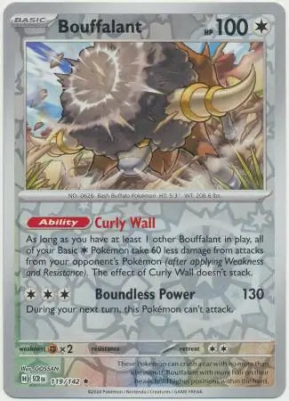 119/142 Bouffalant Reverse Holo Stellar Crown Pokémon Card