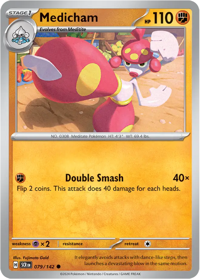 079/142 Medicham Stellar Crown Pokémon Card