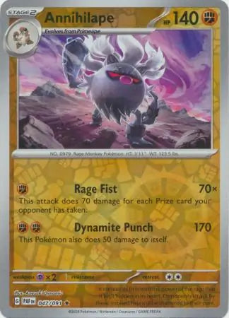 047/091 Annihilape Reverse Holo Paldean Fates Pokémon Card