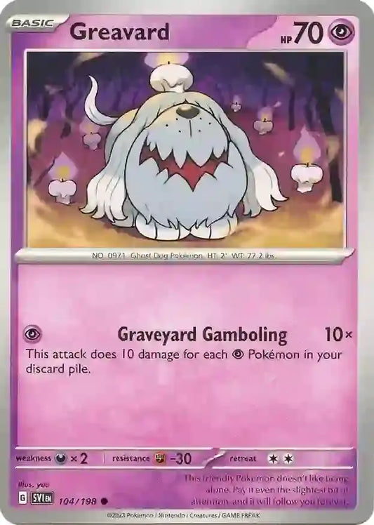 104/198 Greavard Scarlet & Violet Base Set Pokémon Card