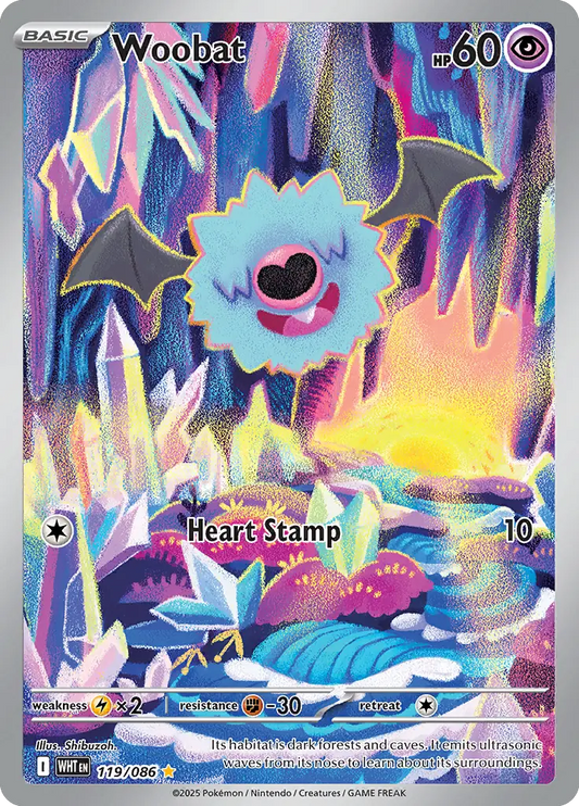 119/086 Woobat White Flare Pokémon Card