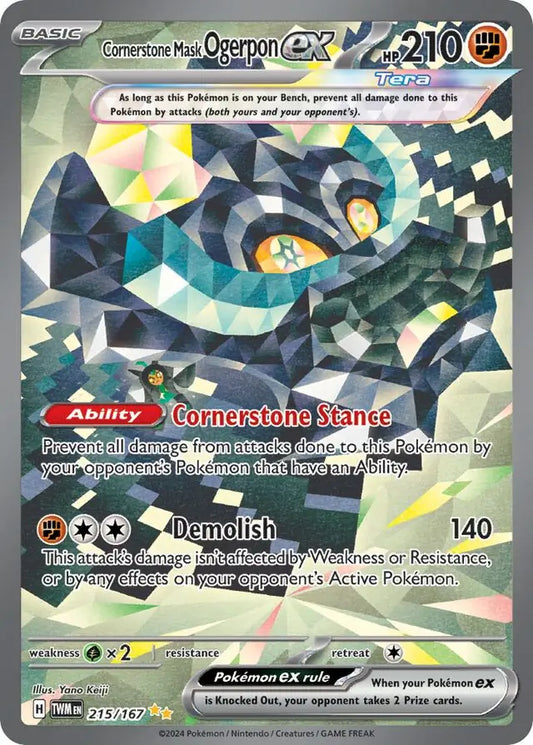 215/167 Cornerstone Mask Ogerpon ex Twilight Masquerade Pokémon Card
