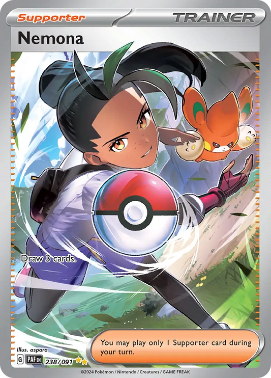 238/091 Nemona Paldean Fates Pokémon Card