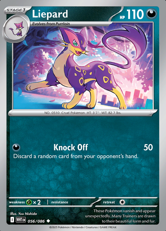 056/086 Liepard White Flare Pokémon Card