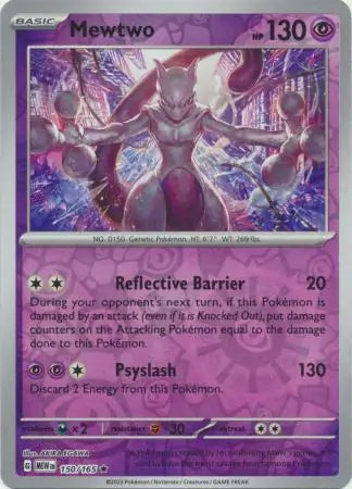 150/165 Mewtwo Reverse Holo 151 Pokémon Card