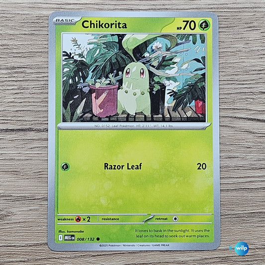 008/132 Chikorita Mega Evolution Pokémon Card