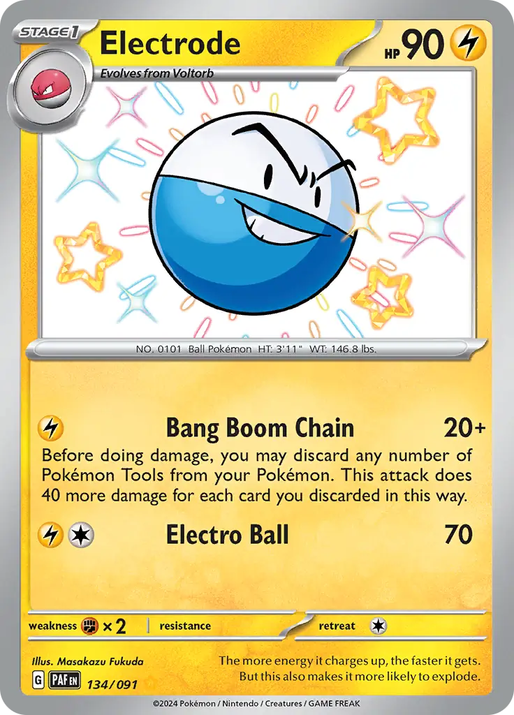 134/091 Electrode Paldean Fates Pokémon Card