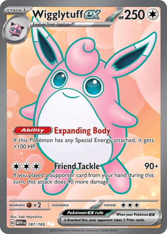 187/165 Wigglytuff ex 151 Pokémon Card
