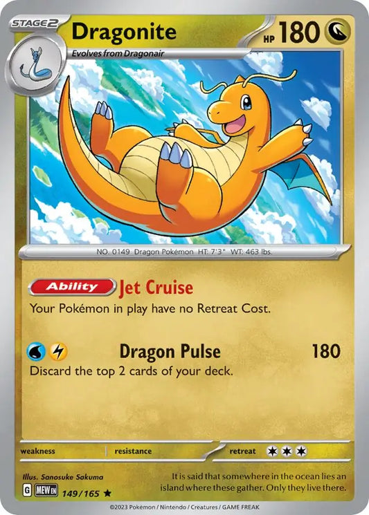 149/165 Dragonite 151 Pokémon Card