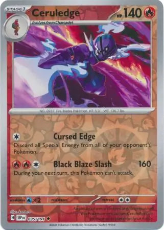 035/191 Ceruledge Reverse Holo Surging Sparks Pokémon Card