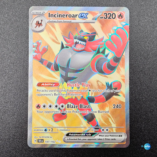 Incineroar ex 187/162 Temporal Forces Holo English Pokémon Trading Card