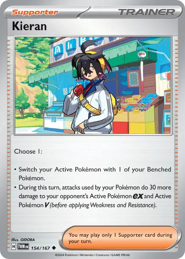 154/167 Kieran Twilight Masquerade Pokémon Card