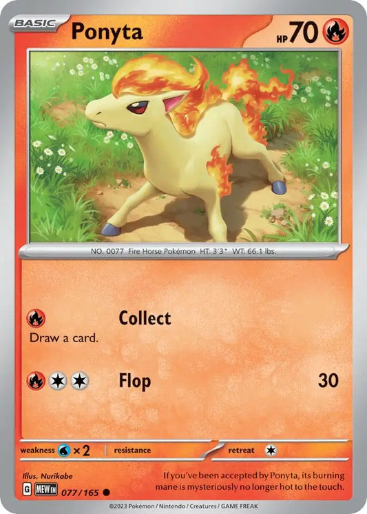 077/165 Ponyta 151 Pokémon Card