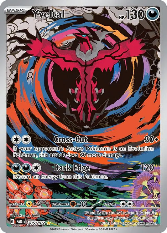 205/182 Yveltal Paradox Rift Pokémon Card