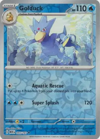 055/165 Golduck Reverse Holo 151 Pokémon Card