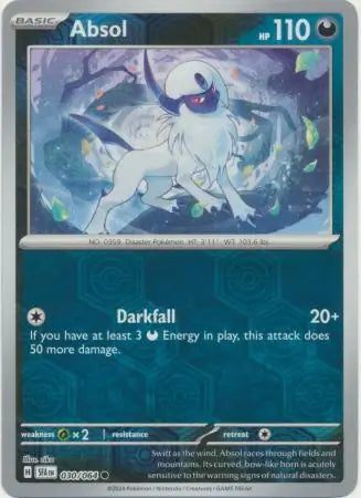 030/064 Absol Reverse Holo Shrouded Fable Pokémon Card