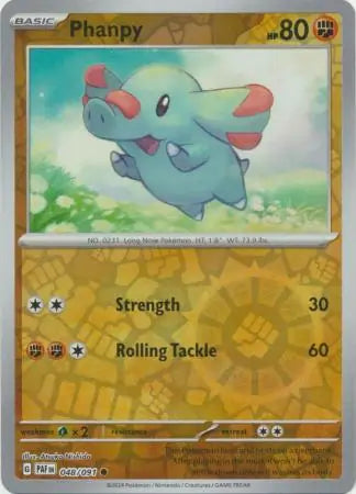 048/091 Phanpy Reverse Holo Paldean Fates Pokémon Card
