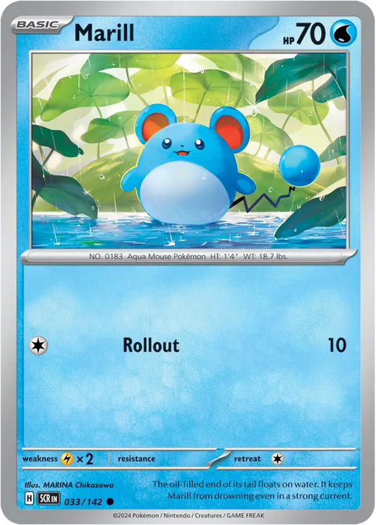 033/142 Marill Stellar Crown Pokémon Card