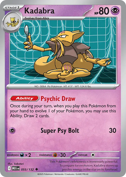 055/132 Kadabra Mega Evolution Pokémon Card