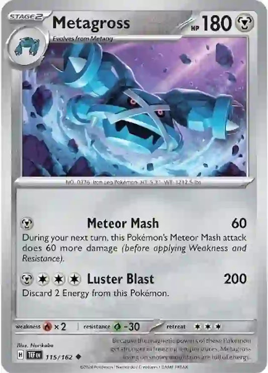 115/162 Metagross Scarlet & Violet Temporal Forces Pokémon Card