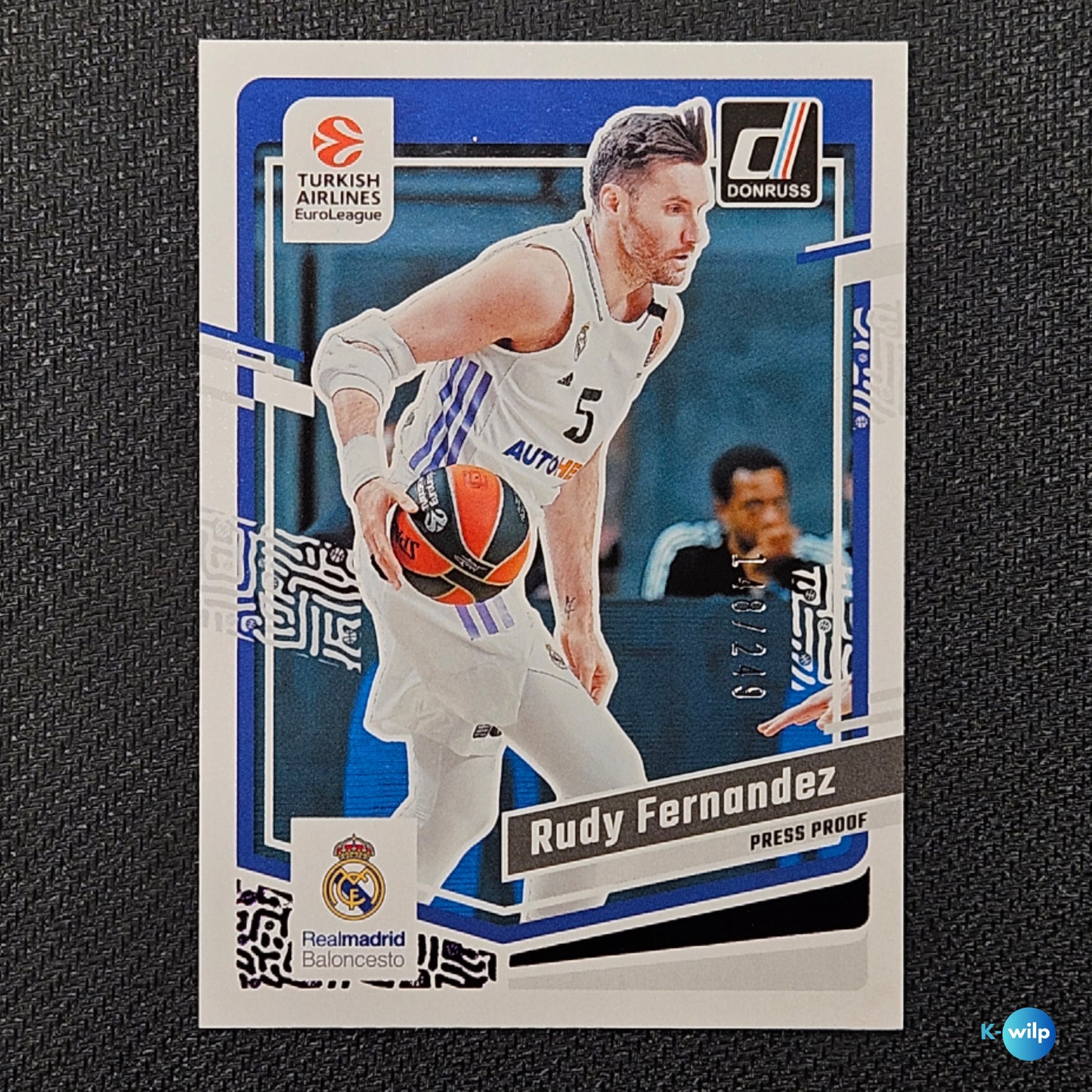Rudy Fernandez Serial Numbered 148/249 Donruss 2023/24 EuroLeague #103 Real Madrid Basketball Card